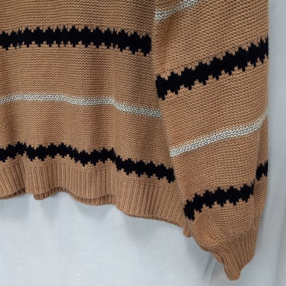 Unbranded tan, silver, black pullover knit winter sweater size XL (T-334) - Picture 4 of 7